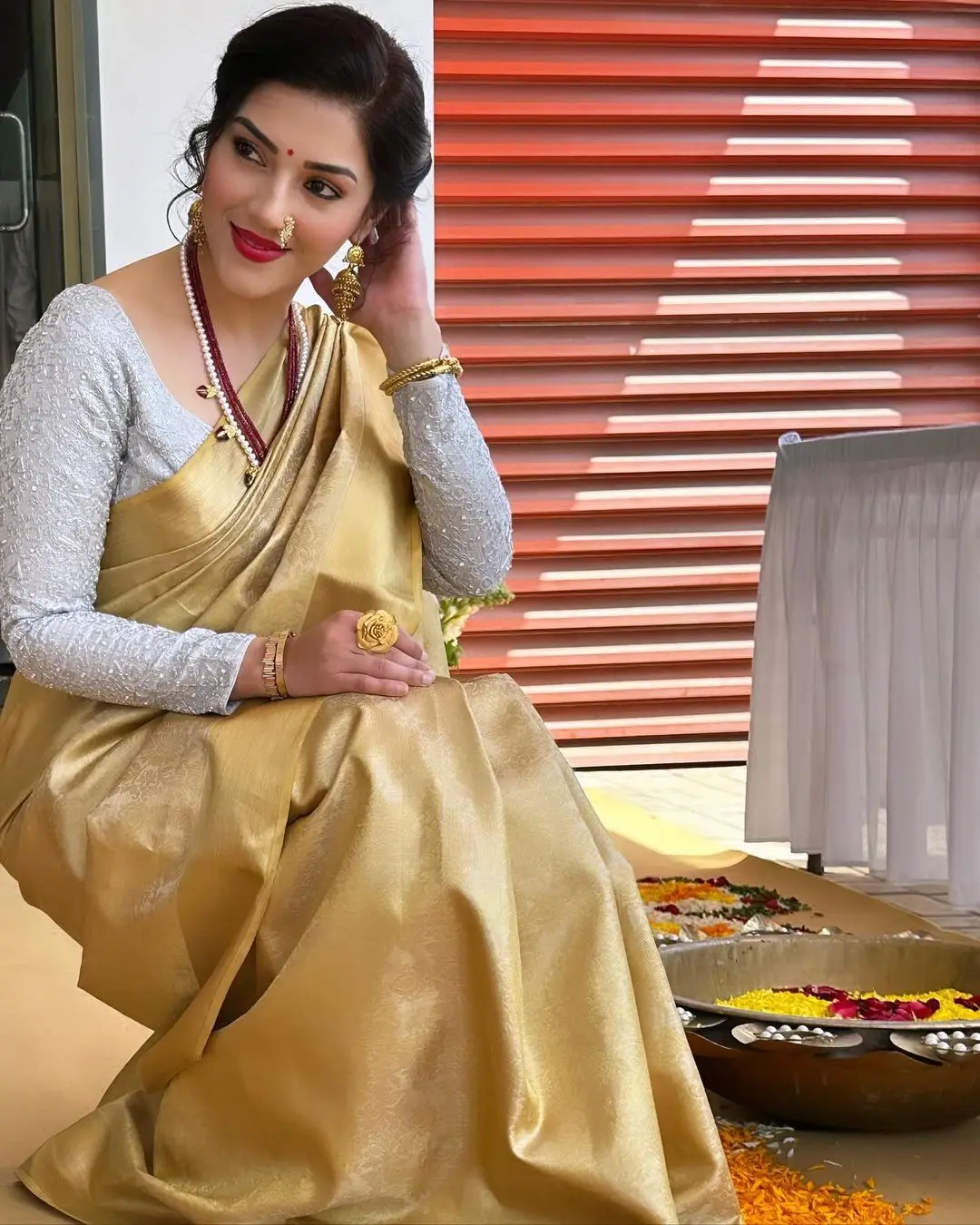 MEHREEN PIRZADA IMAGES IN TRADITIONAL YELLOW SAREE WHITE BLOUSE 2